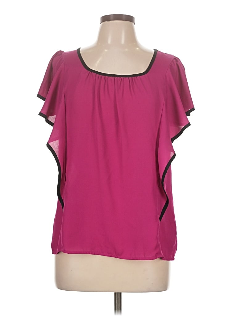 Pre-owned I.n. Studio Short Sleeve Blouse In Pink