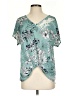 West Kei 100% Polyester Teal Short Sleeve Blouse Size S - photo 1