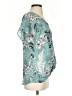 West Kei 100% Polyester Teal Short Sleeve Blouse Size S - photo 4