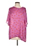 MNG 100% Polyester Polka Dots Pink Short Sleeve Blouse Size XS - photo 1