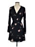 Lush 100% Polyester Floral Black Casual Dress Size S - photo 1