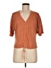 FRAME 100% Linen Orange Short Sleeve Top Size M - photo 1