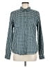Toad & Co Checkered-gingham Teal Long Sleeve Blouse Size M - photo 1