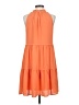 Joy Joy 100% Polyester Solid Orange Casual Dress Size XS - photo 2