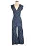 Caution to the Wind Stripes Blue Jumpsuit Size S - photo 1