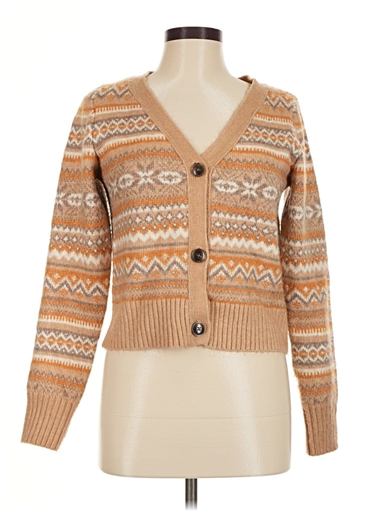 Pre-owned Jessica Simpson Cardigan Sweater In Tan