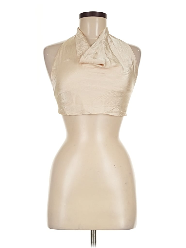 Pre-owned Zara Sleeveless Blouse In Tan