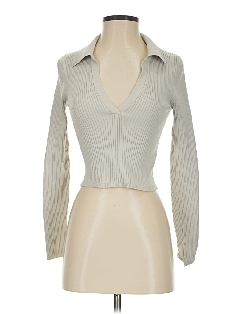 Pre-owned Babaton Long Sleeve T-shirt In Ivory