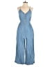 Thread & Supply 100% Lyocell Solid Blue Jumpsuit Size M - photo 1