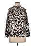 Cooper & Ella 100% Polyester Animal Print Silver Long Sleeve Blouse Size Lg (3) - photo 1