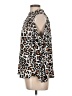 Cooper & Ella 100% Polyester Animal Print Silver Long Sleeve Blouse Size Lg (3) - photo 5
