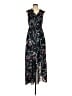 Gap 100% Polyester Floral Black Blue Casual Dress Size 4 - photo 1