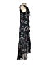 Gap 100% Polyester Floral Black Blue Casual Dress Size 4 - photo 4