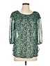 LC Lauren Conrad 100% Polyester Teal 3/4 Sleeve Blouse Size M - photo 1