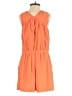 Equipment 100% Silk Solid Orange Romper Size XXS - photo 2