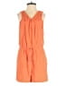 Equipment 100% Silk Solid Orange Romper Size XXS - photo 1