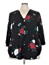 Torrid 100% Polyester Floral Black 3/4 Sleeve Blouse Size 3X Plus (3) - photo 1