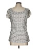 NY&C 100% Polyester Houndstooth Silver Short Sleeve T-Shirt Size L - photo 1