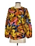 Blue Illusion Floral Yellow Long Sleeve Blouse Size XS - photo 1