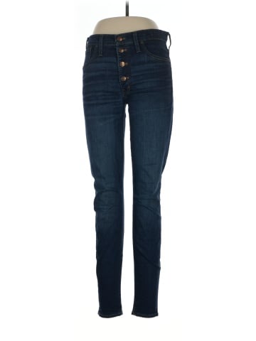 Madewell Tall 9" Mid-Rise Skinny Jeans in Hayes Wash: Button-Front Edition (view 1)
