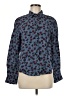 J.Crew Animal Print Blue Long Sleeve Blouse Size M - photo 1