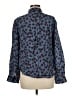 J.Crew Animal Print Blue Long Sleeve Blouse Size M - photo 2