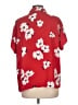 Just Fab 100% Polyester Floral Red Short Sleeve Blouse Size L - photo 2