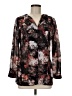 Doncaster Collection 100% Polyester Floral Multi Color Black Long Sleeve Blouse Size 8 - photo 1