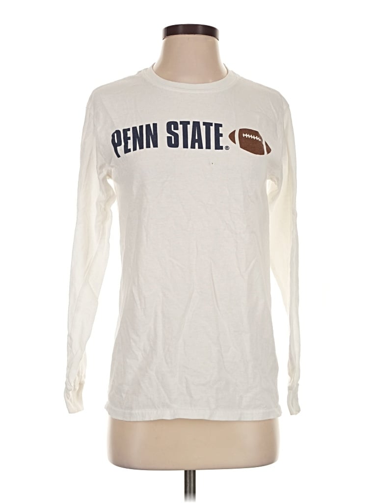 Pre-owned Gildan Long Sleeve T-shirt In Ivory