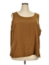 Citron Brown Sleeveless Silk Top Size 3X - photo 1