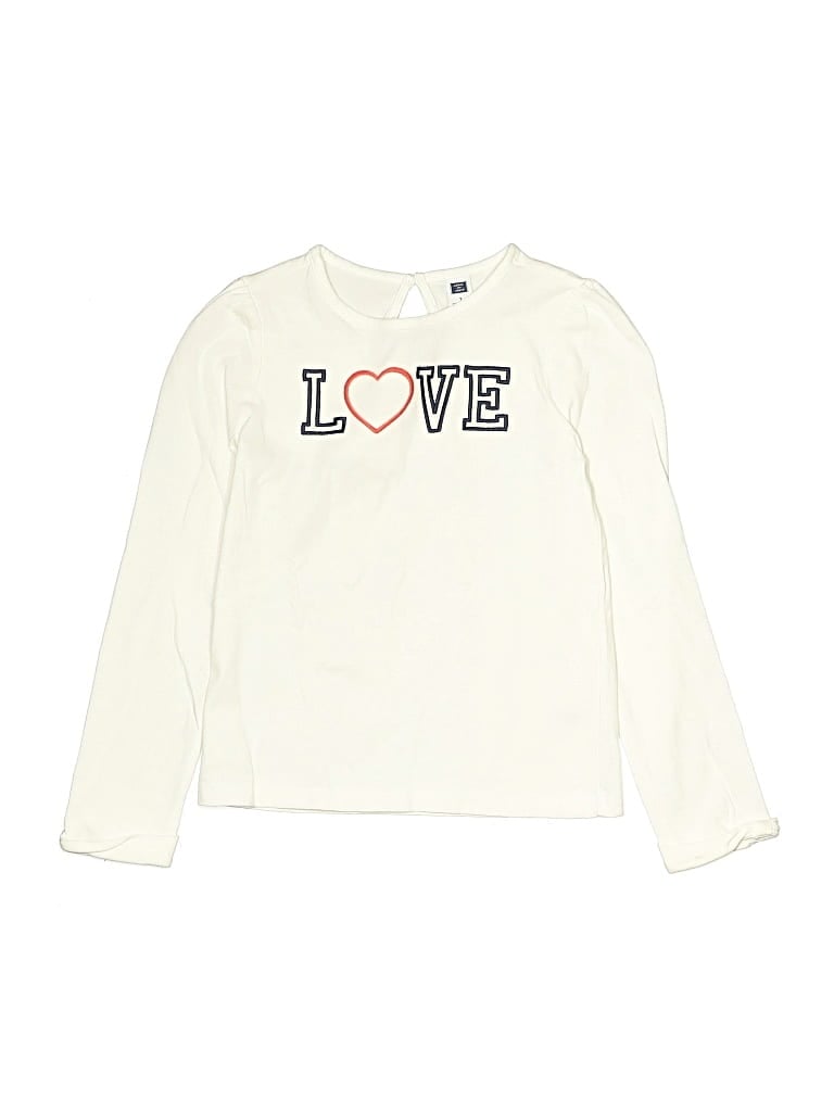 Pre-owned Janie And Jack Kids' Long Sleeve T-shirt In Ivory