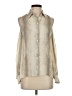 Parker 100% Silk Metallic Ivory Sleeveless Silk Top Size S - photo 1