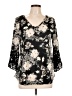Stem & Vine Black 3/4 Sleeve Blouse Size L - photo 1