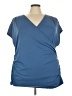 BLOOMCHIC Blue Short Sleeve Top Size 26 - photo 1