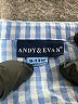 Andy & Evan 100% Cotton Checkered-gingham Blue Long Sleeve Button-Down Shirt Size 9-12 mo - photo 3