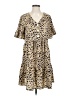 Unbranded 100% Polyester Animal Print Tan Casual Dress Size S - photo 1