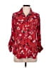 Ann Taylor LOFT Floral Red Long Sleeve Blouse Size M - photo 1