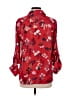 Ann Taylor LOFT Floral Red Long Sleeve Blouse Size M - photo 2