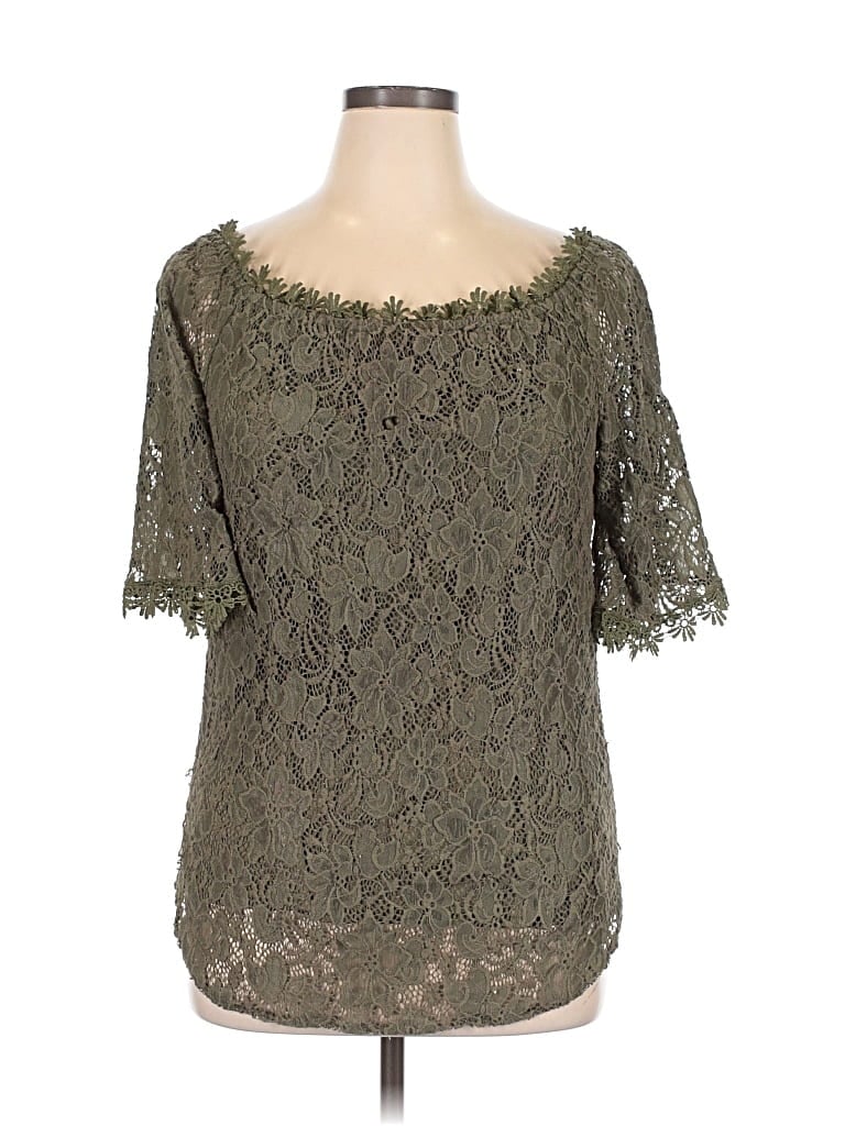 Pre-owned Miholl Short Sleeve Blouse In Green