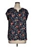 Daniel Rainn 100% Polyester Floral Black Short Sleeve Blouse Size XL - photo 1
