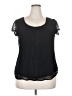 Lauren Conrad 100% Polyester Black Short Sleeve Blouse Size XXL - photo 1