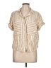 Universal Thread Stripes Tan Short Sleeve Blouse Size L - photo 1