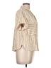 Universal Thread Stripes Tan Short Sleeve Blouse Size L - photo 4