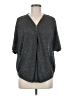Joan Vass Tweed Gray Short Sleeve Henley Size M - photo 1