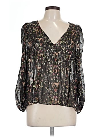 Sandro Long Sleeve Silk Top (view 1)