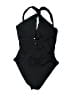 Becca Solid Black One Piece Swimsuit Size M - photo 2