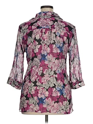 Chico's 3/4 Sleeve Silk Top (view 2)