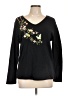 Quacker Factory Black Long Sleeve Top Size L - photo 1