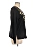 Quacker Factory Black Long Sleeve Top Size L - photo 4