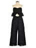 Topshop 100% Polyester Chevron-herringbone Black Jumpsuit Size 6 - photo 1